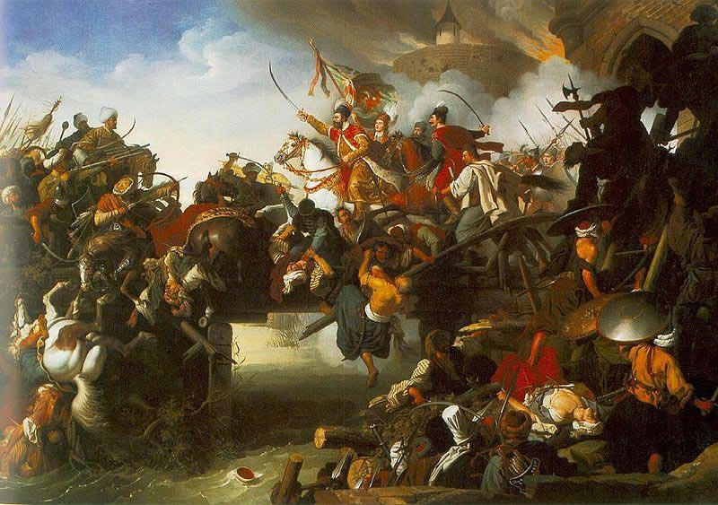 Johann Peter Krafft Zrinyi's Charge from the Fortress of Szigetvar oil painting picture